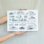 Load image into Gallery viewer, Nine Sisters Doodle Art Print
